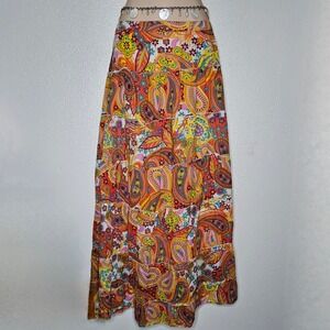Great Northwest Indigo Womens Paisley Floral Tiered Maxi Skirt Boho
